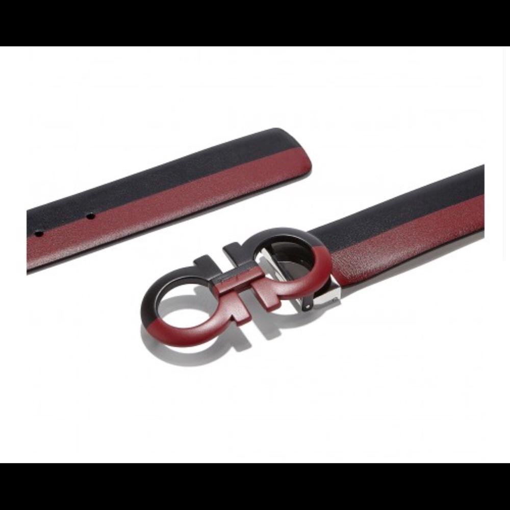 Unisex Salvatore Ferragamo red/black riviera belt